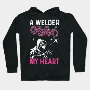 A Welder Melted My Heart T Shirt For Women Men T-Shirt Hoodie